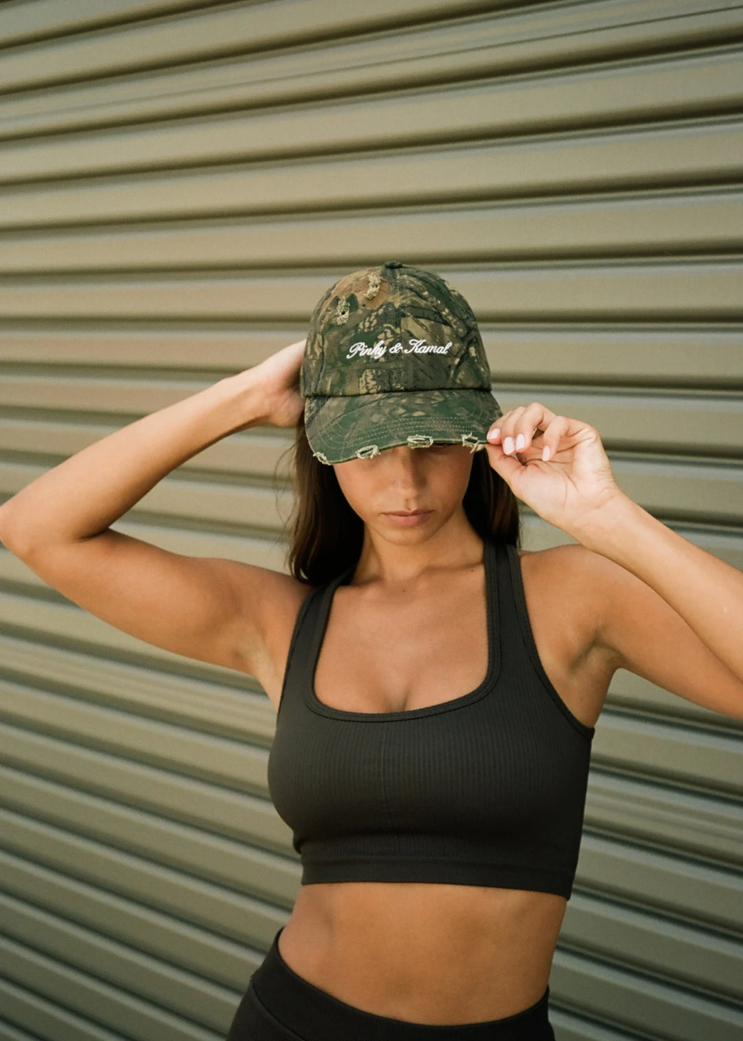 PINKY AND KAMAL - DISTRESSED CAMO - CAP