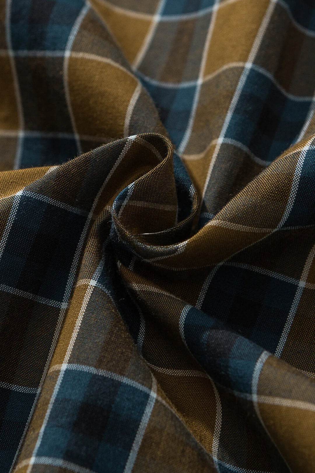 LIBERATURS - PLAID LS BUTTON UP SHIRT - BROWN / NAVY