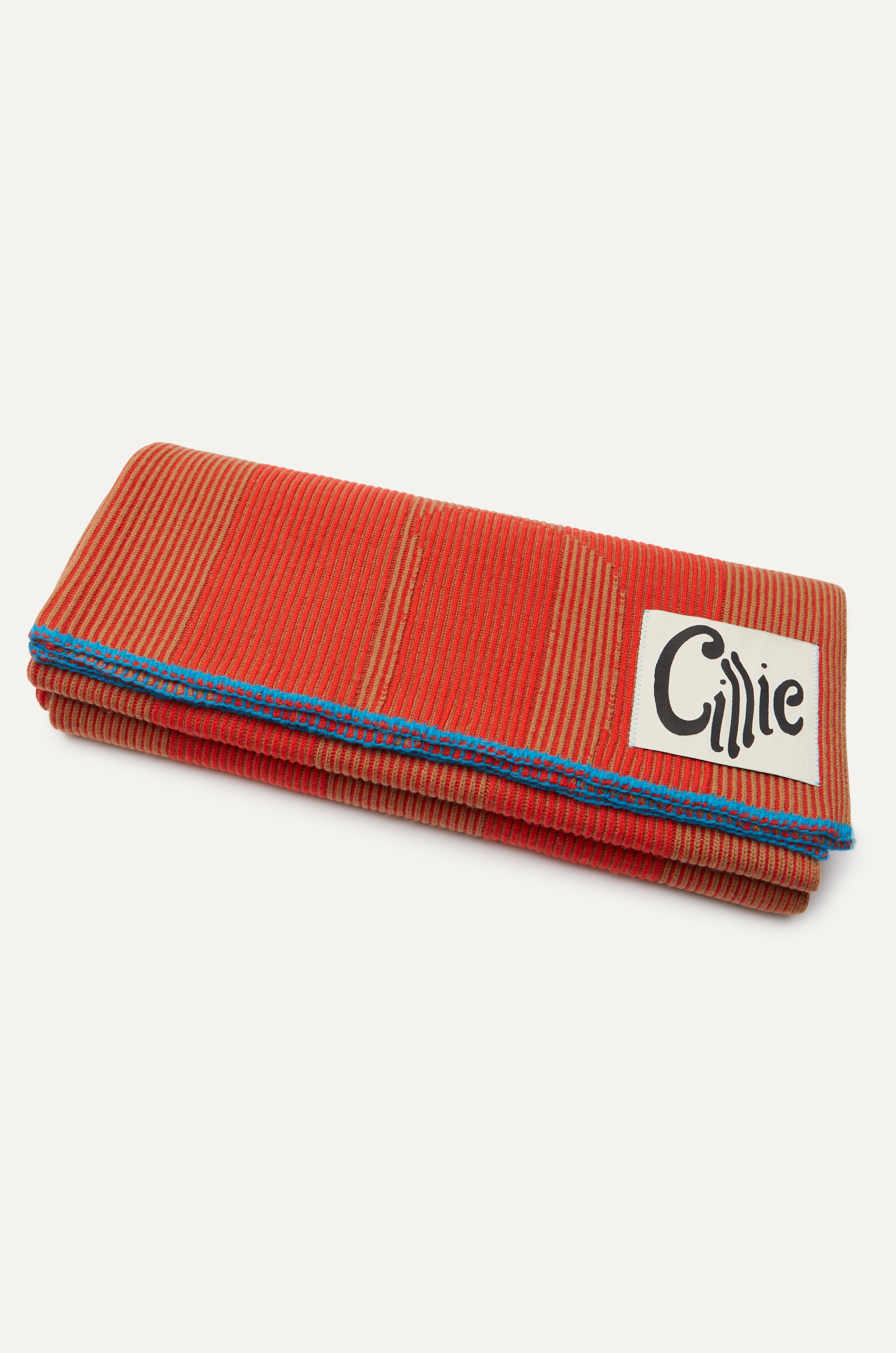 CILLIE - KNITTED INVERSE THROW - POPPY
