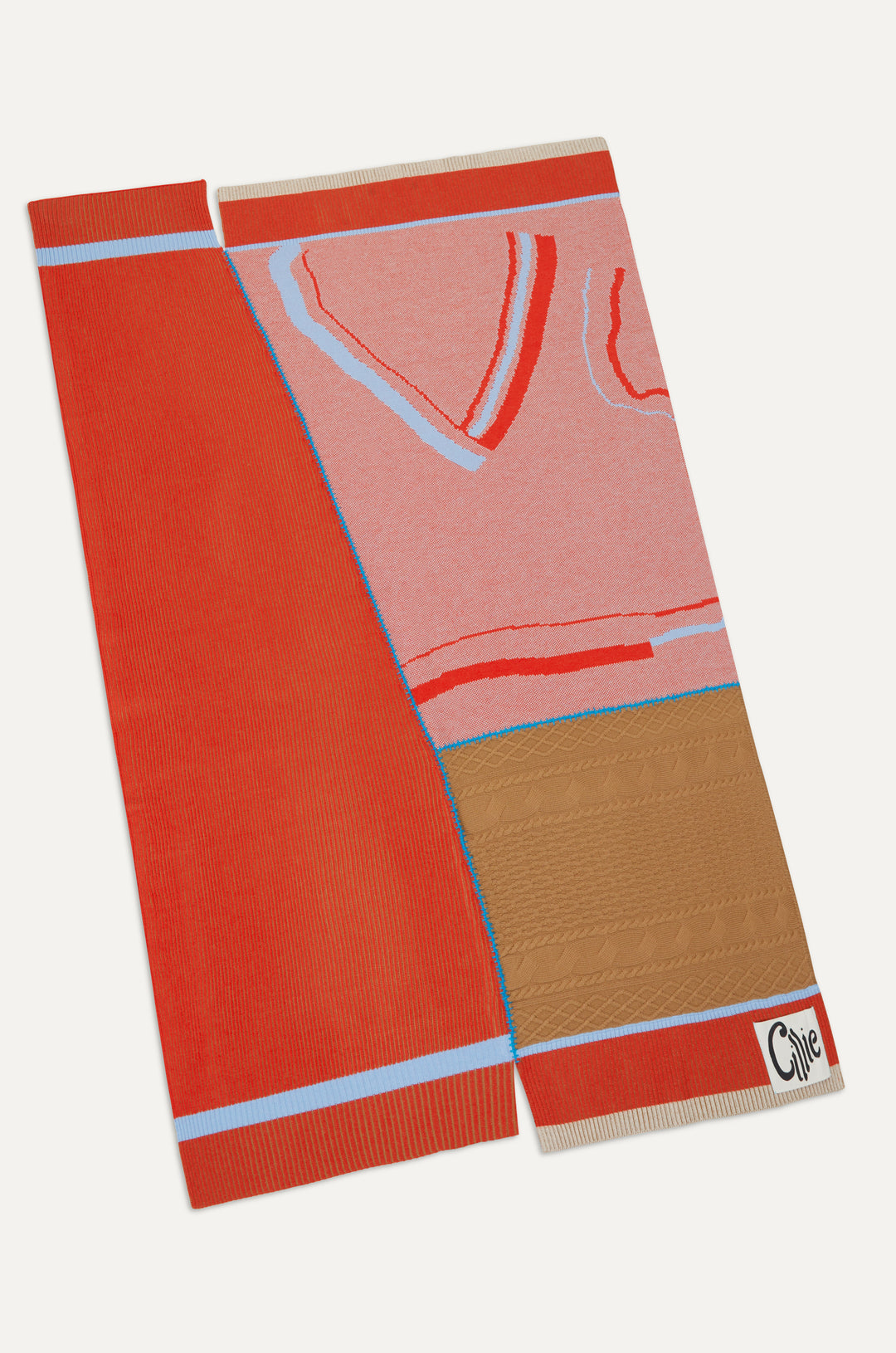 CILLIE - KNITTED PATCHWORK THROW - POPPY