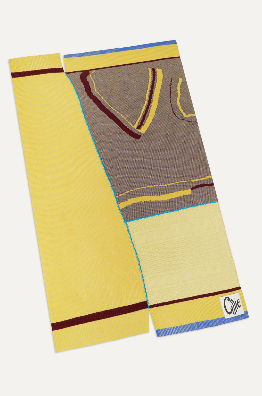 CILLIE - KNITTED PATCHWORK THROW - CEDRAT