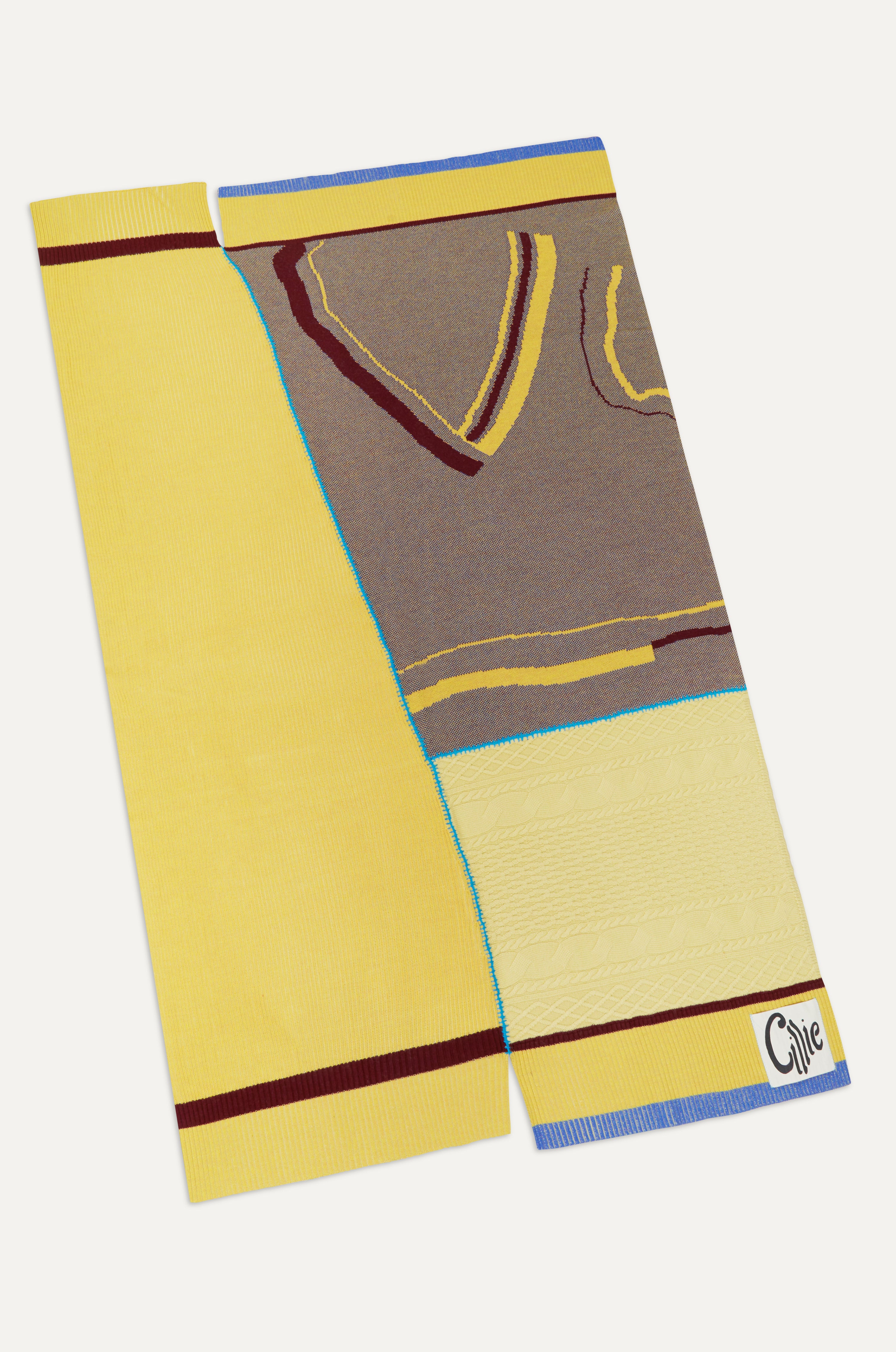 CILLIE - KNITTED PATCHWORK THROW - CEDRAT