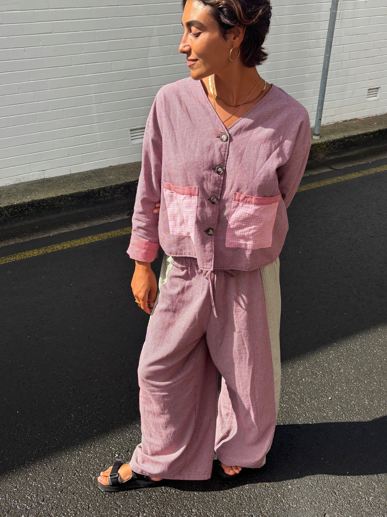 Atmosea - Patchwork Pant - Houndstooth Combo