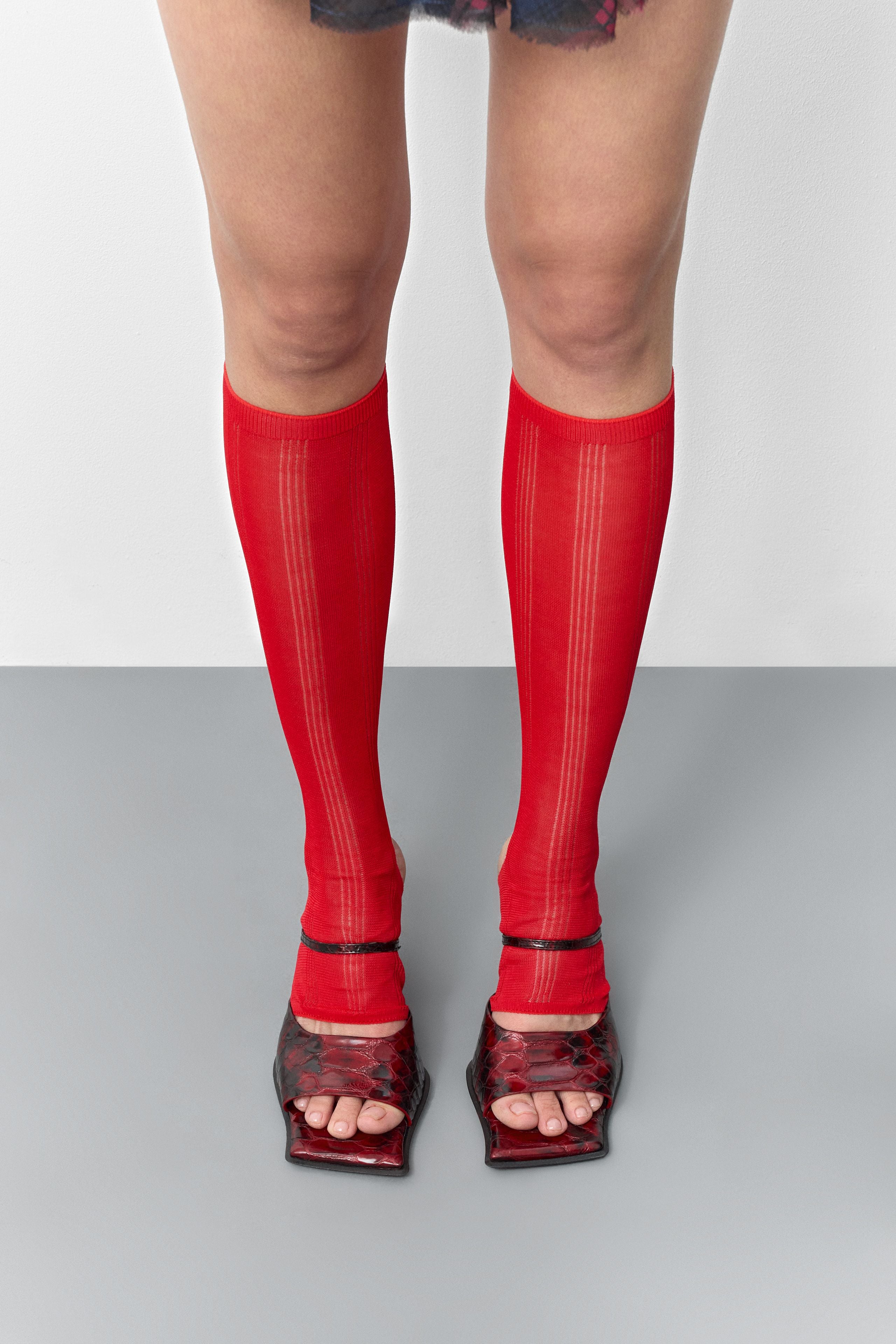 Miista - Egle Sandals - Red Snake Embossed Leather