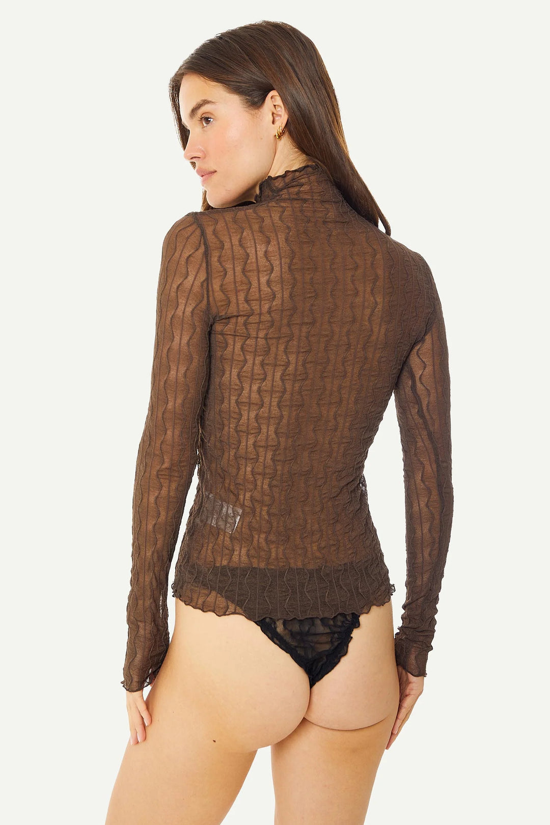 Find Me Now Second Skin - Ross Mock Neck Top Brown