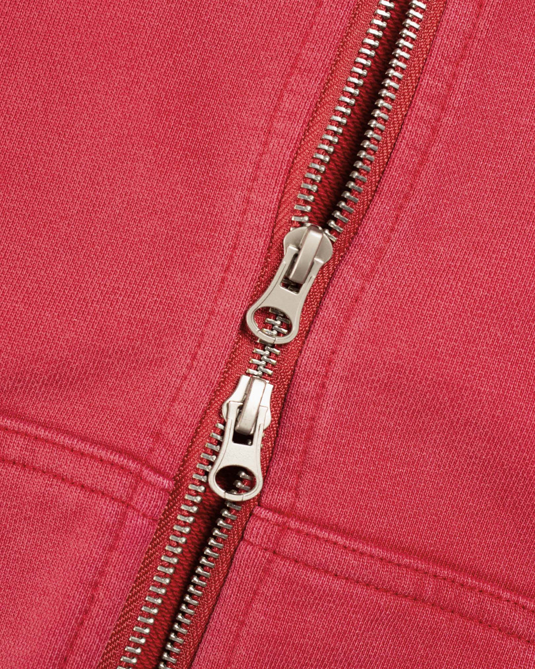 Candice - Harlequin Washed Zip Hoodie - Red