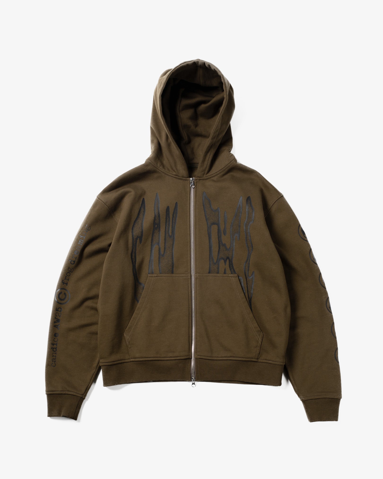 CANDICE - RAZOR ZIP HOODIE - BROWN