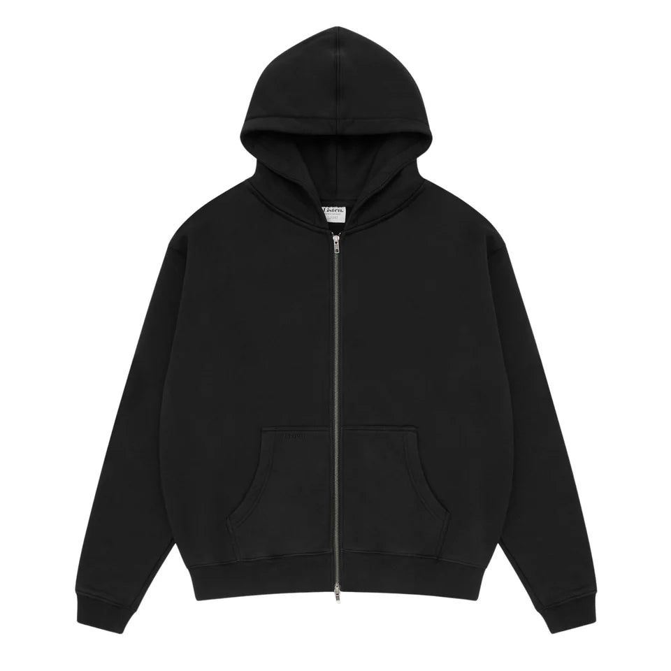 Listen - Silent Zip Through Hood - Black