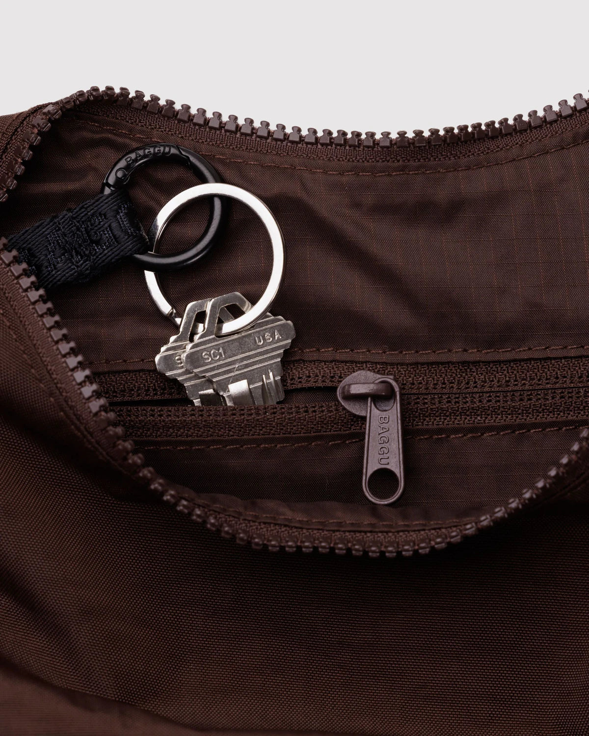 Baggu - Small Nylon Crescent Bag - Coffee