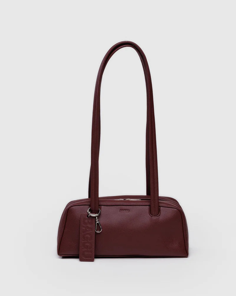 Baggu - Small Recycled Leather - Mahogany Bowler Bag