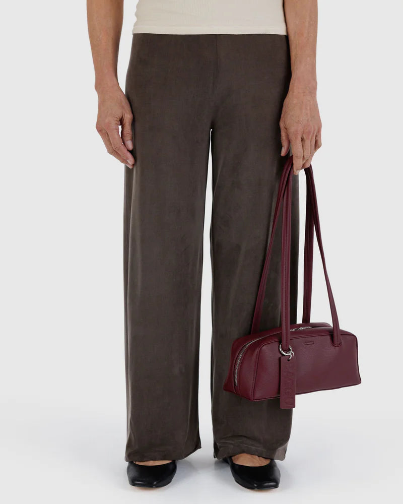 Baggu - Small Recycled Leather - Mahogany Bowler Bag