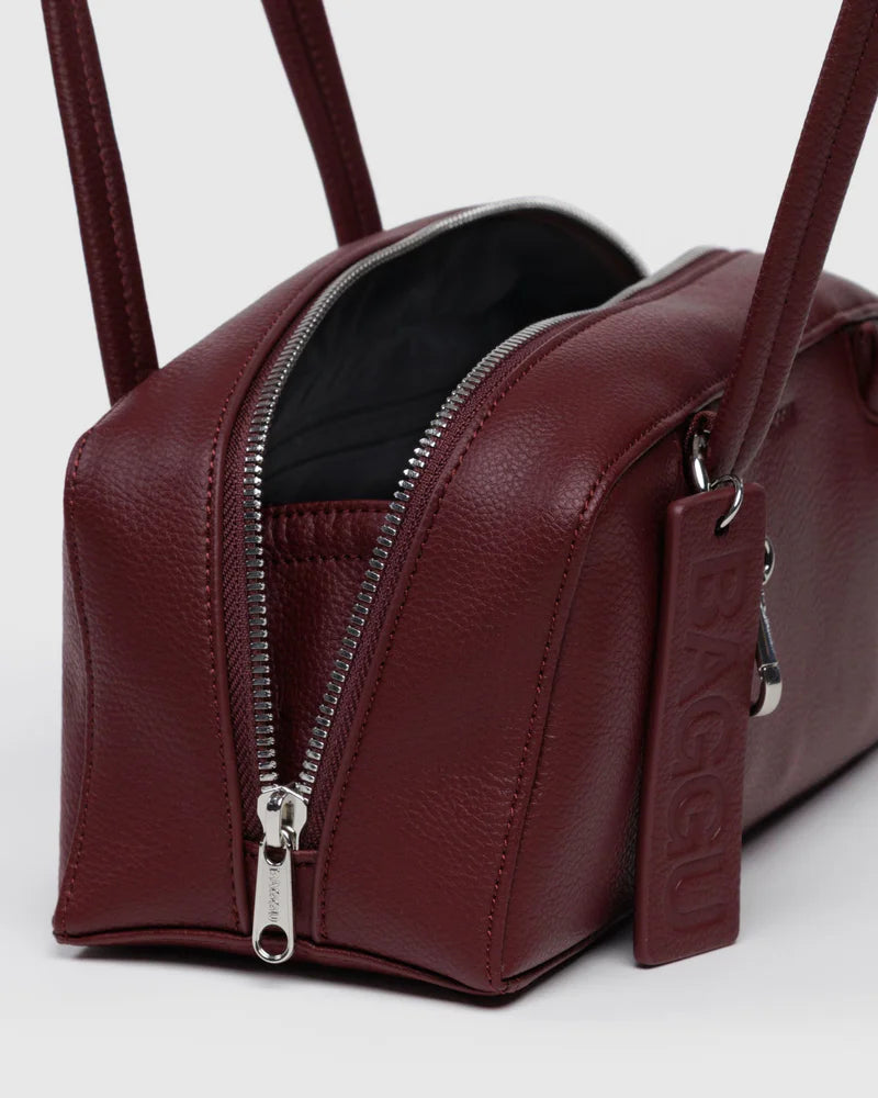 Baggu - Small Recycled Leather - Mahogany Bowler Bag