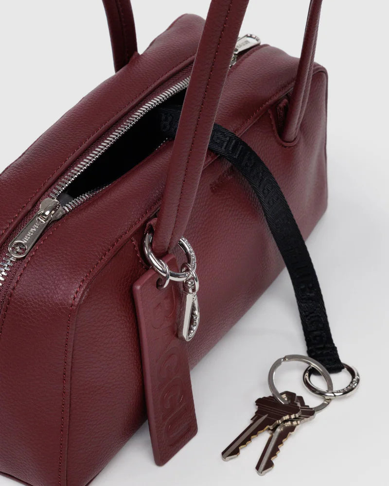 Baggu - Small Recycled Leather - Mahogany Bowler Bag