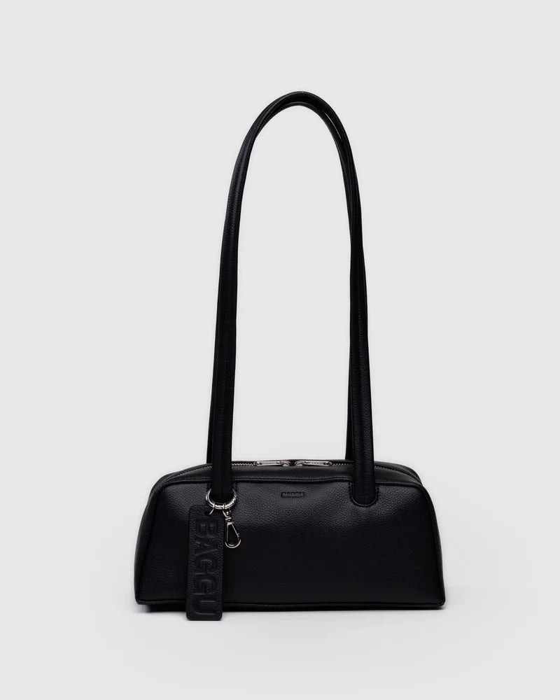 Baggu - Small Recycled Leather - Black Bowler Bag