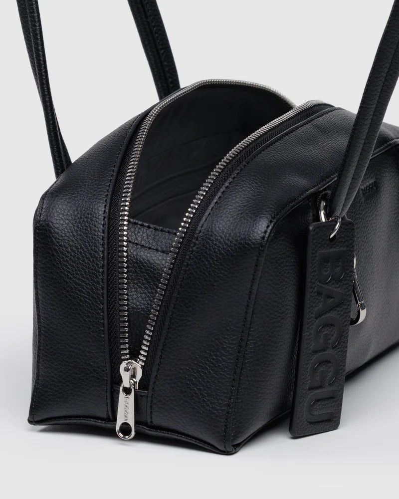 Baggu - Small Recycled Leather - Black Bowler Bag