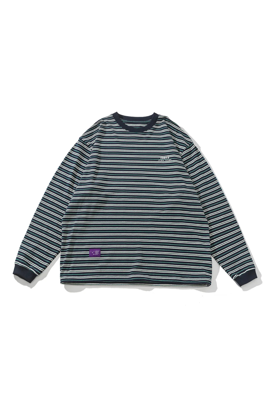 LIBERATURS - LS STRIPE TEE - NAVY GREEN