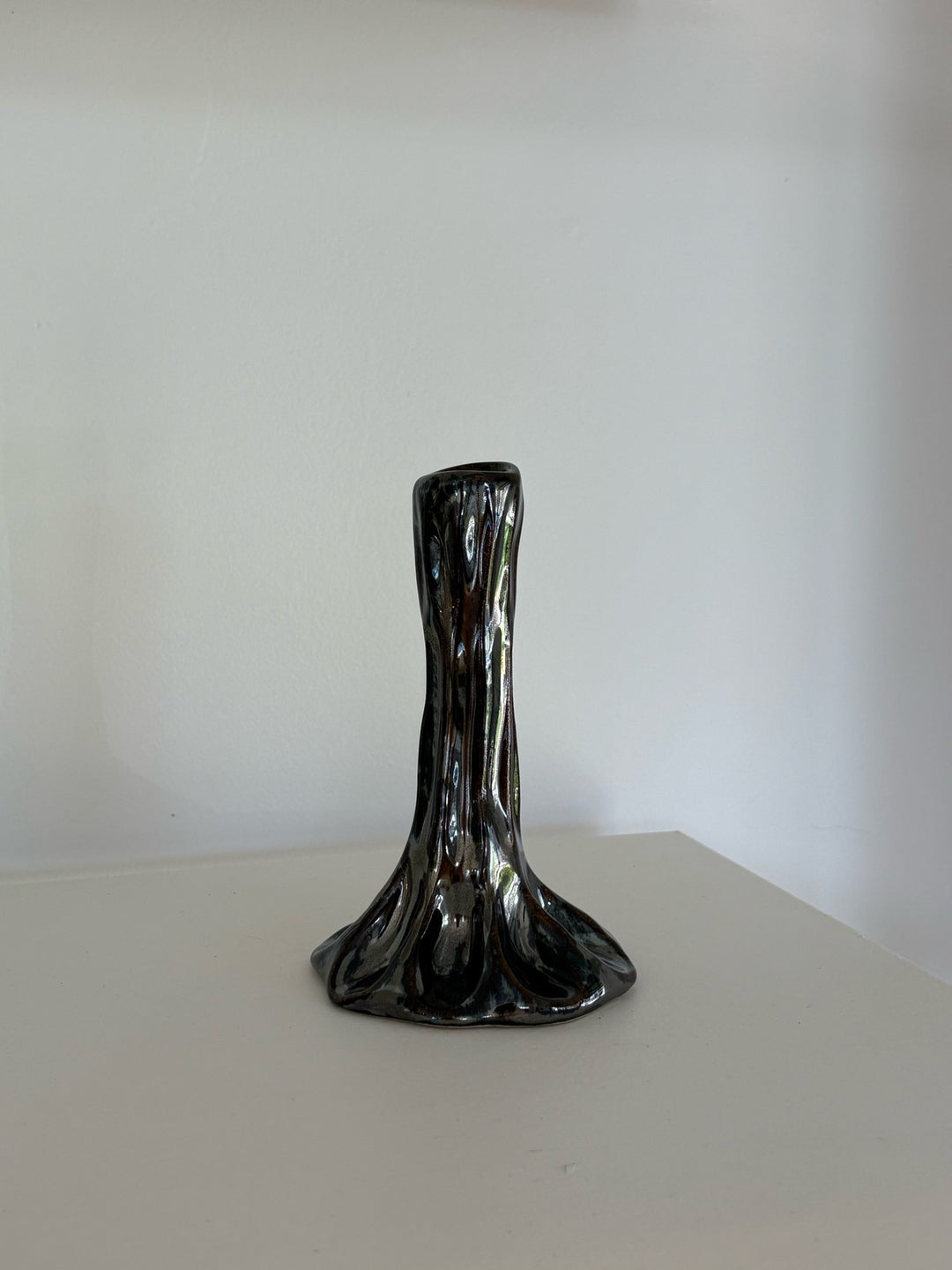JEDDA CLAY - CHROME - CANDLE HOLDER