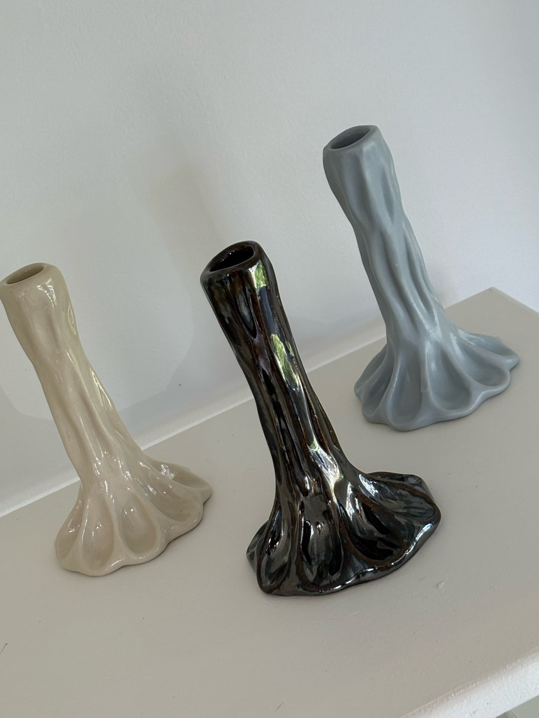 JEDDA CLAY - CHROME - CANDLE HOLDER