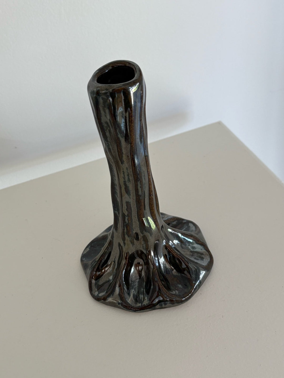 JEDDA CLAY - CHROME - CANDLE HOLDER