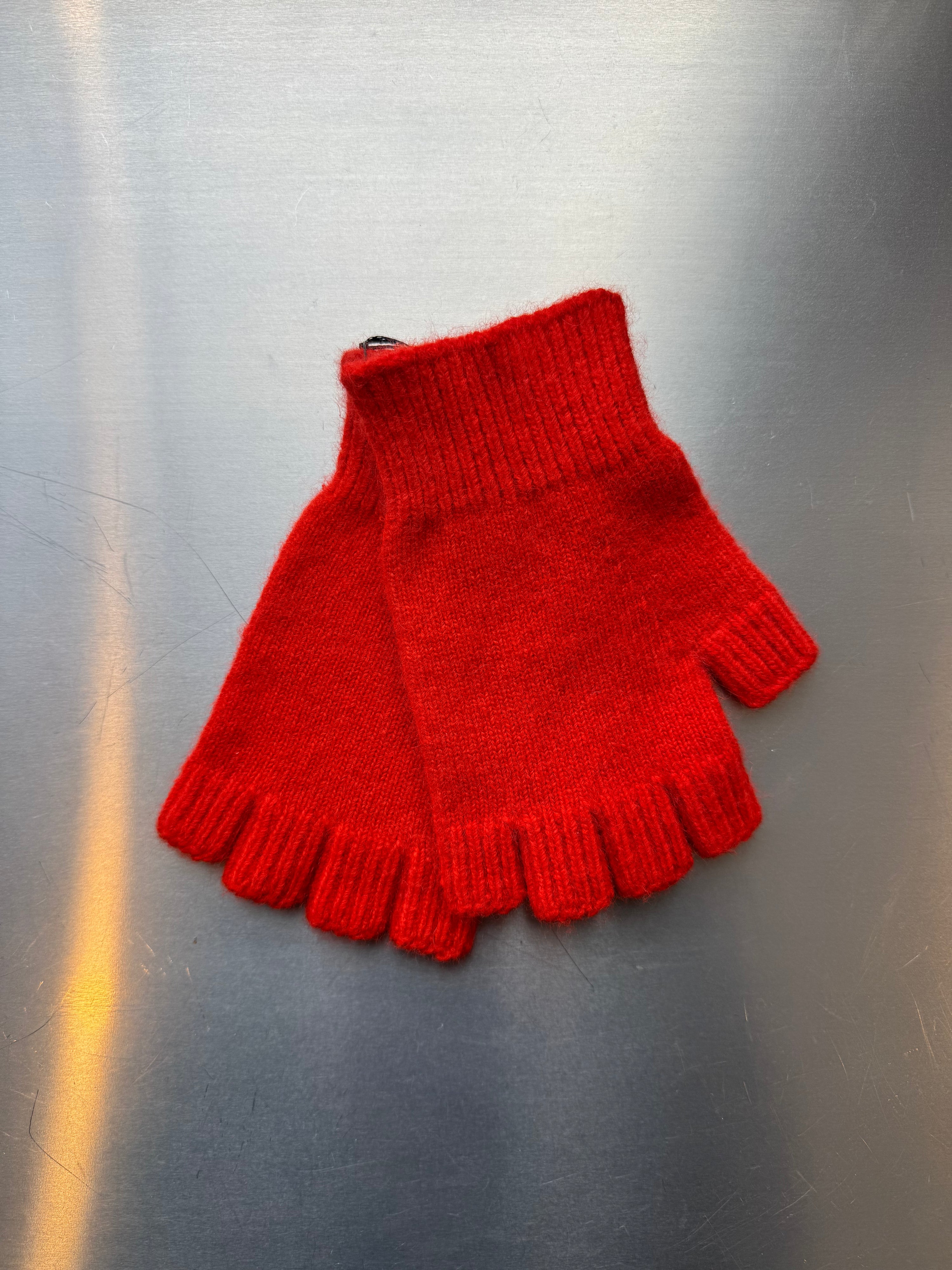 Fingerless Gloves - Short - Red