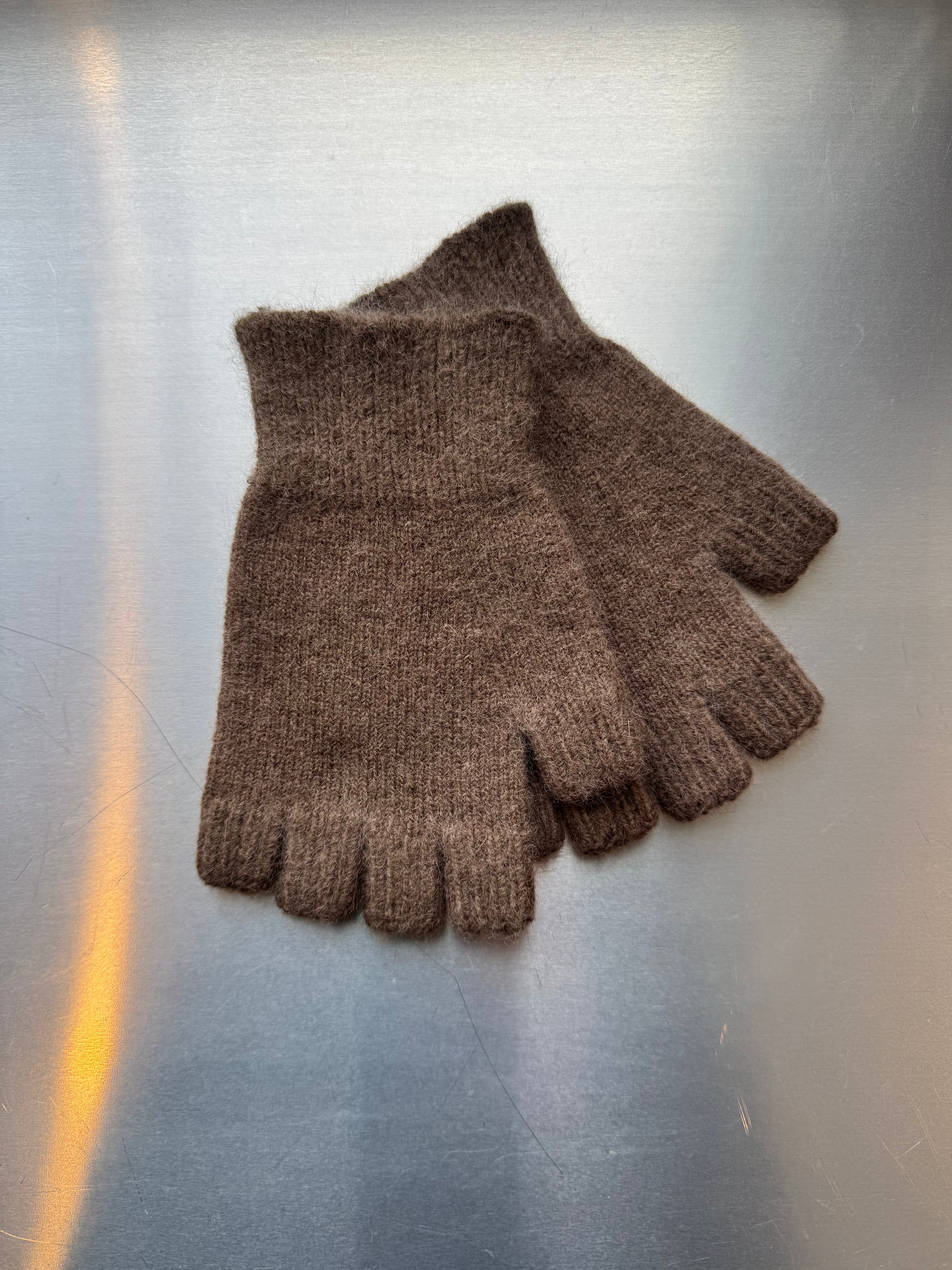 Fingerless Gloves - Short - Light Brown