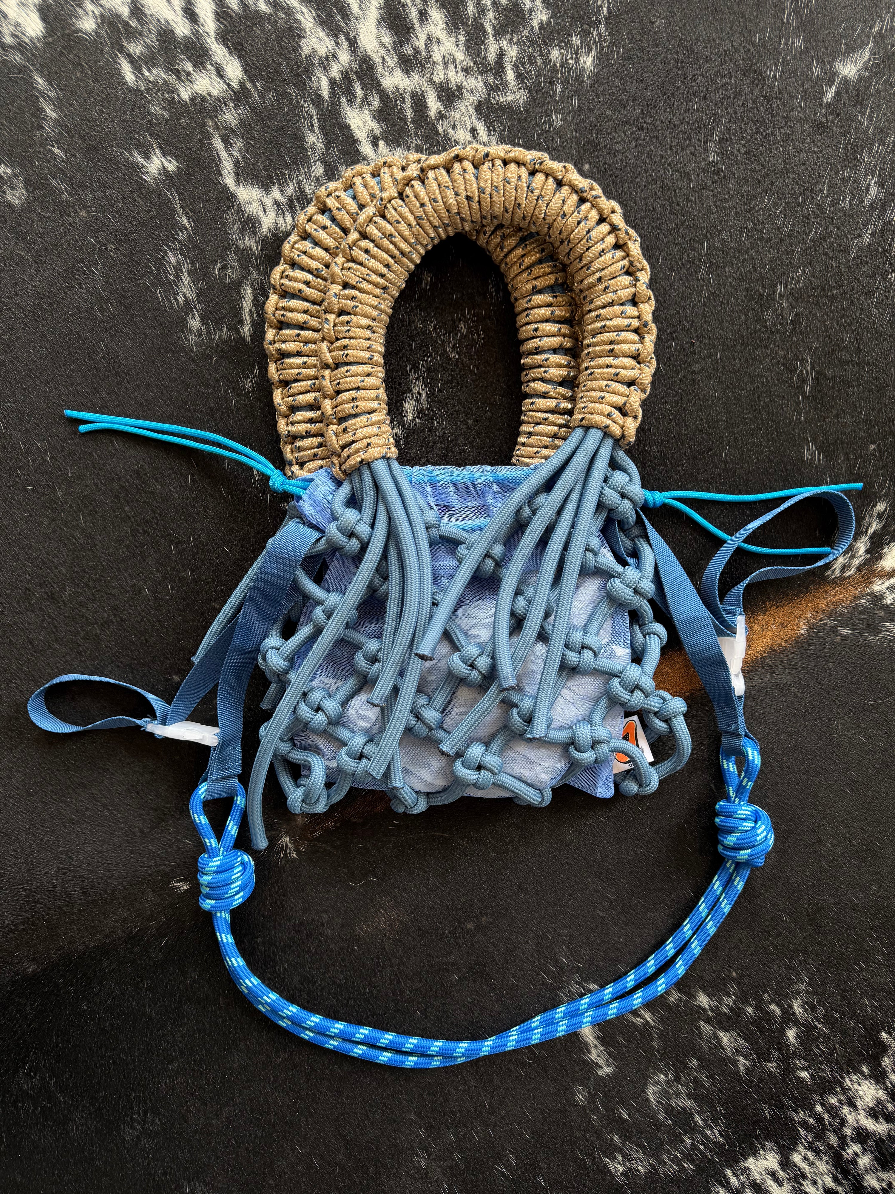 Olive Made - Large Sunshine Bag - Blue + Beige