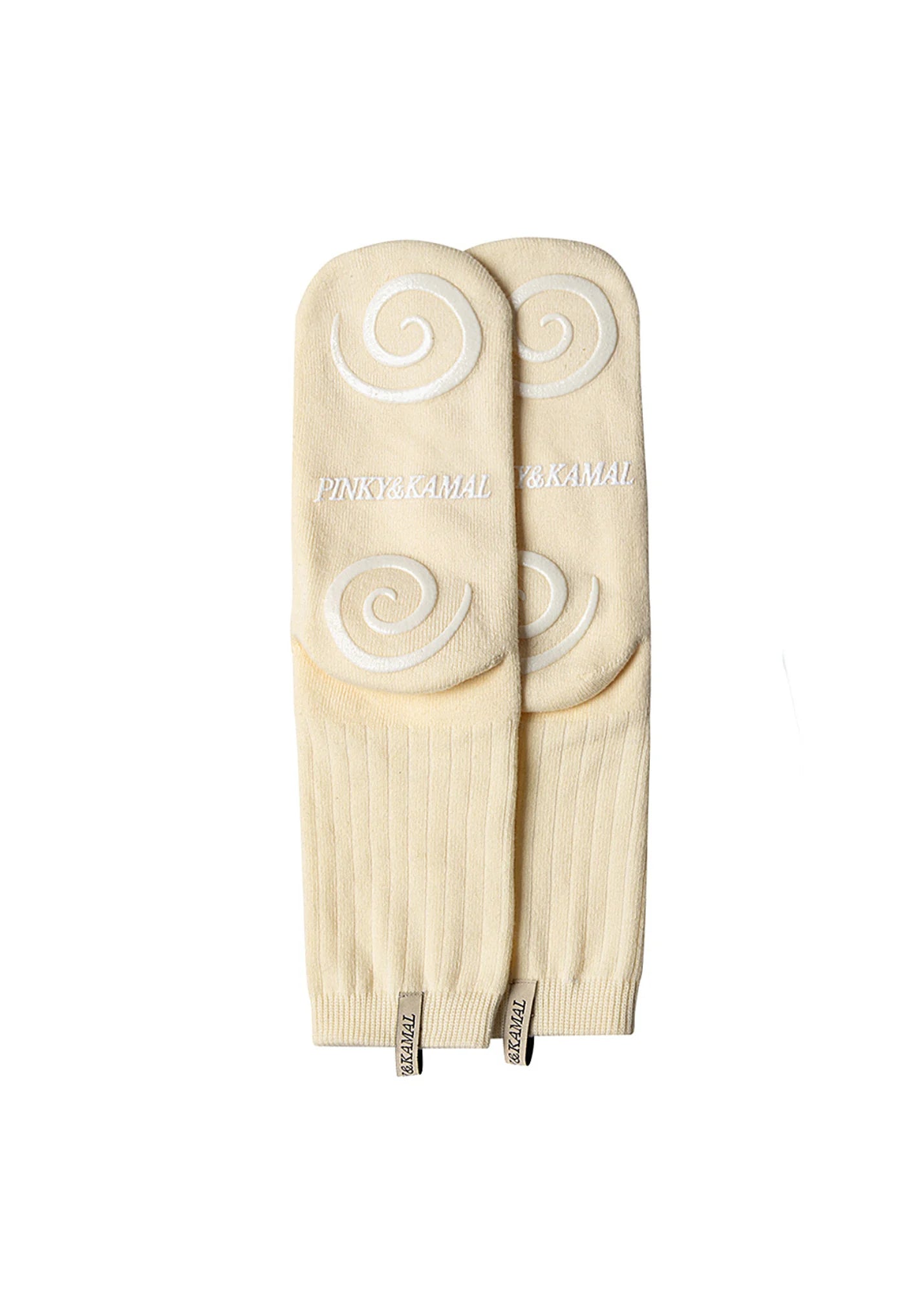 PINKY AND KAMAL - PILATES SPIRAL GRIP SOCK - LEMON CREAM