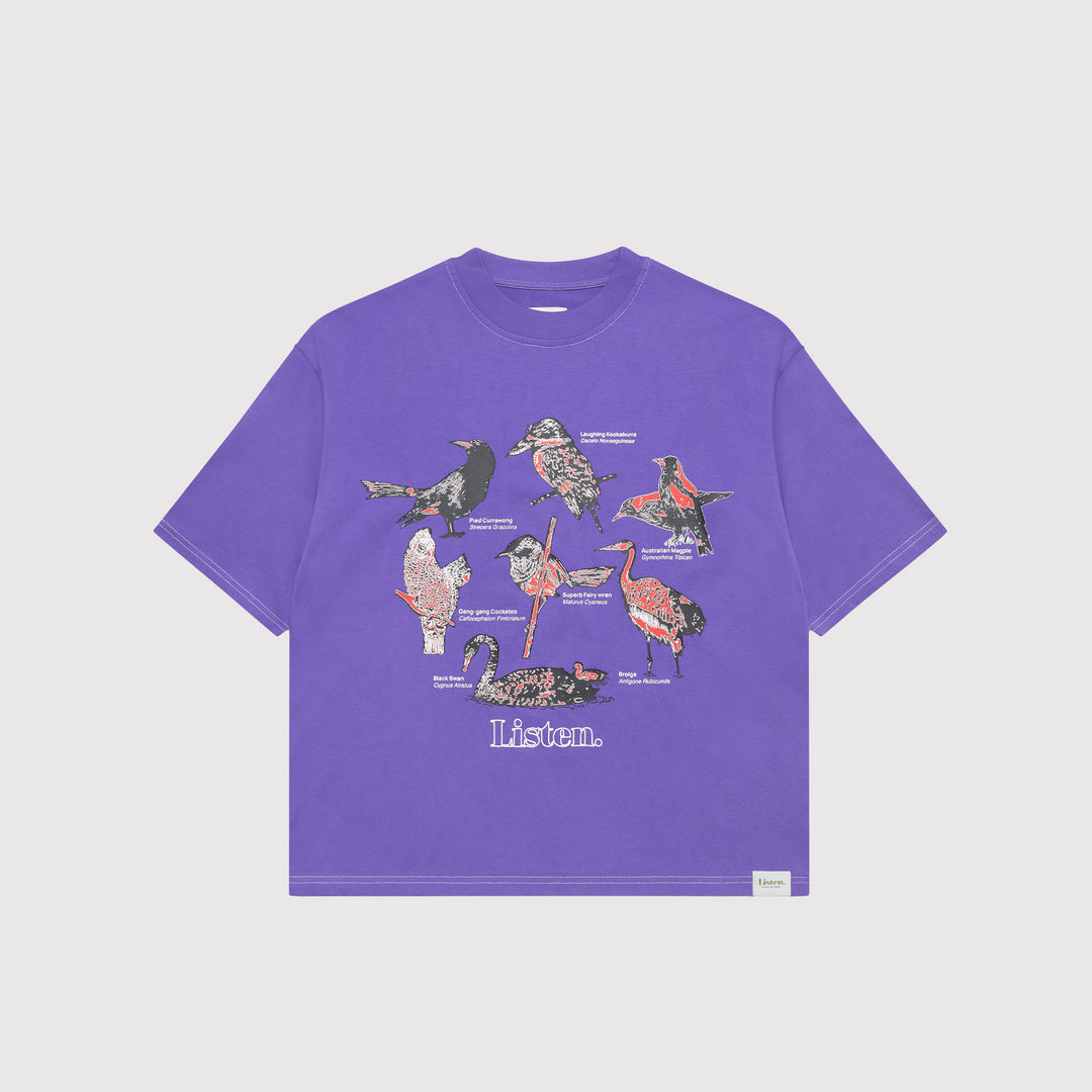 LISTEN CLOTHING - SOUNDS OF AUSTRALIA TEE - PURPLE