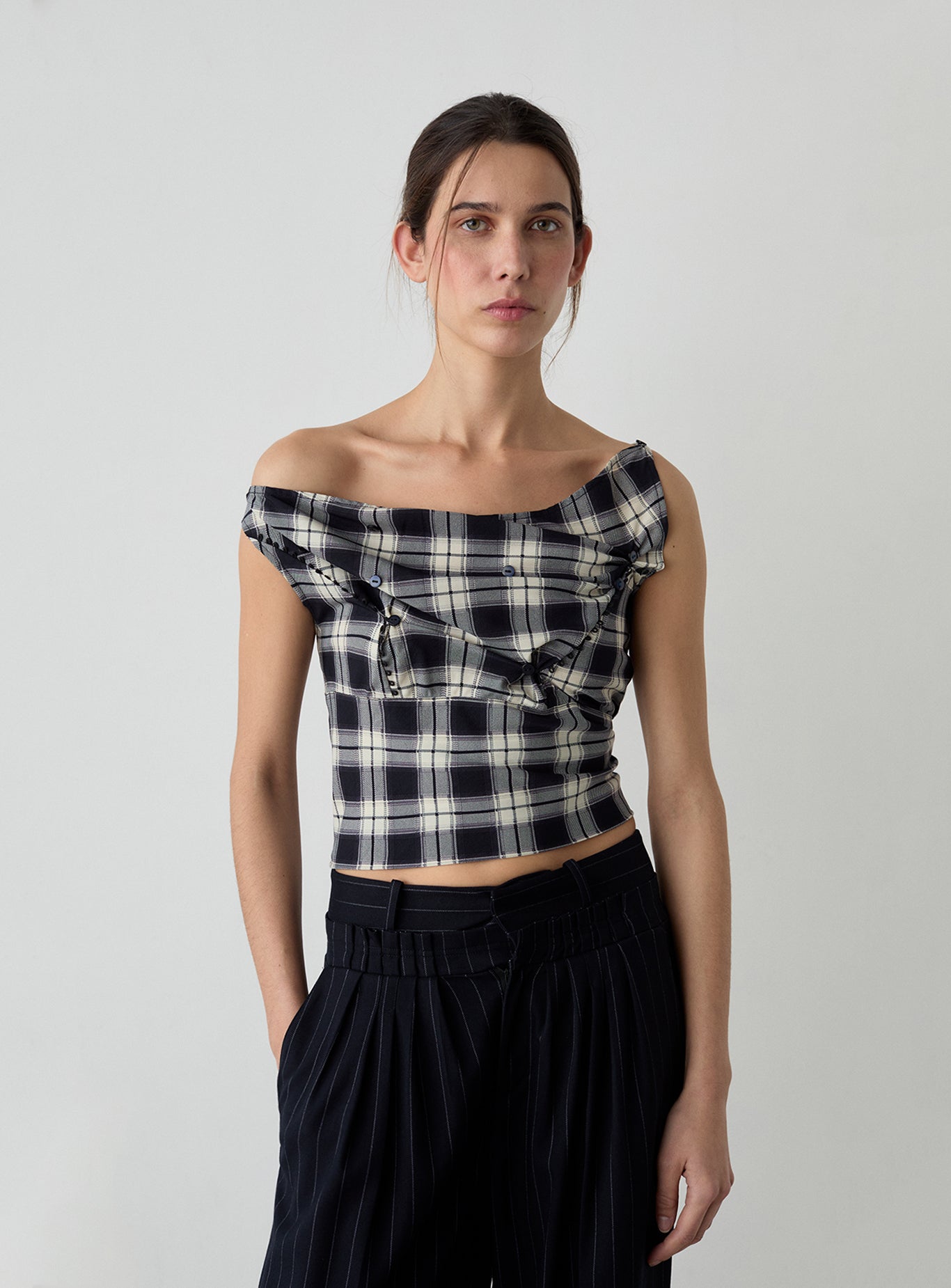 Laagam - Tate - Black Squared Asymmetric Top
