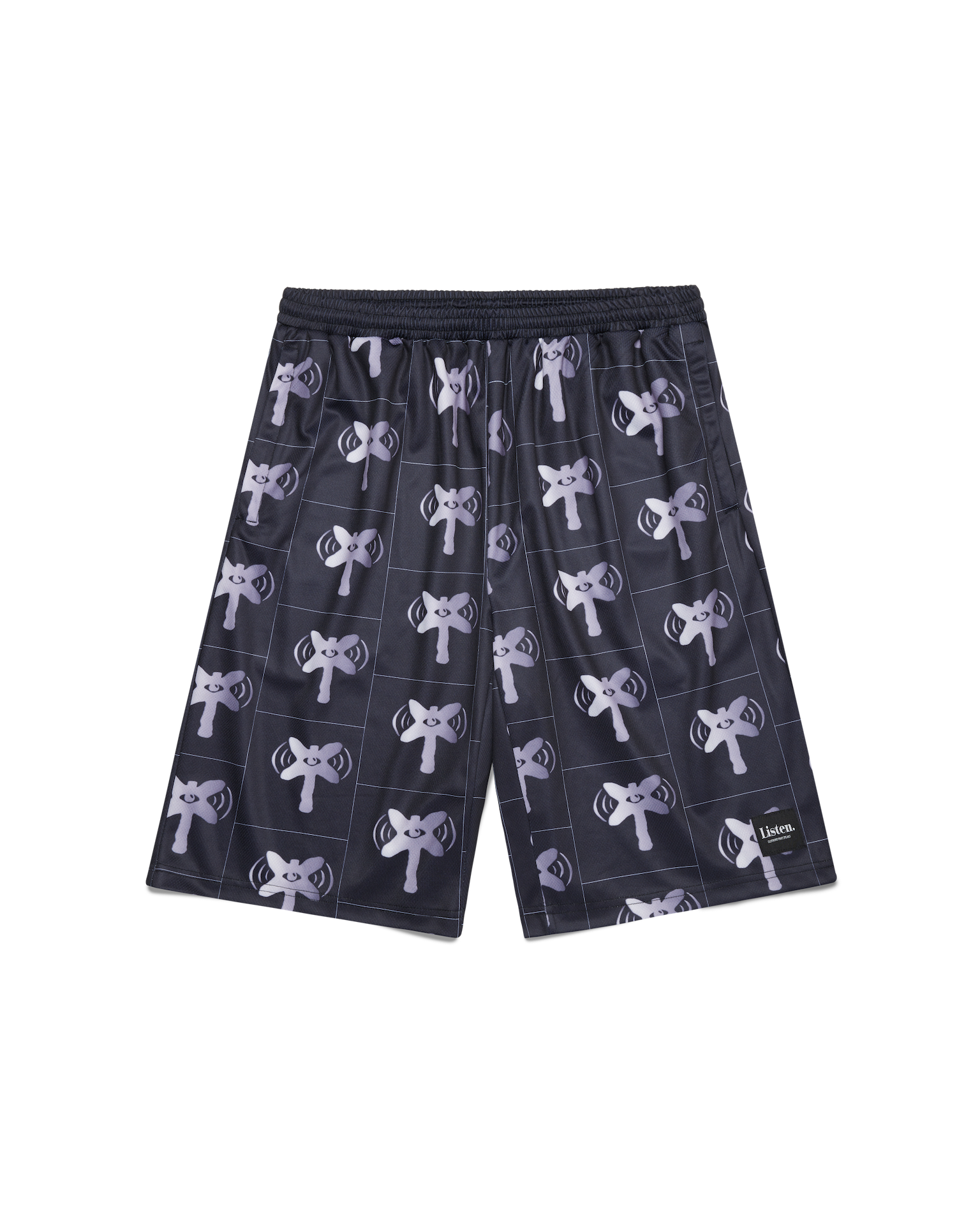 LISTEN CLOTHING - SIGNAL MESH WALK SHORTS - BLACK
