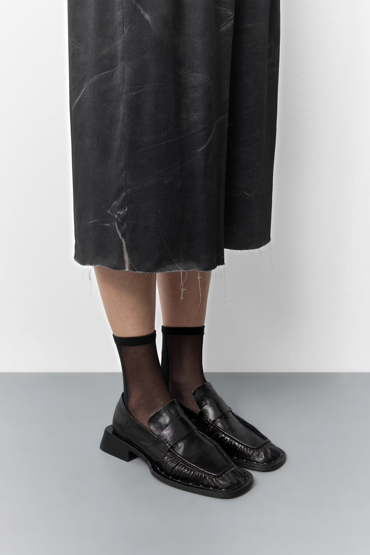 Miista Airi black leather loafers side view