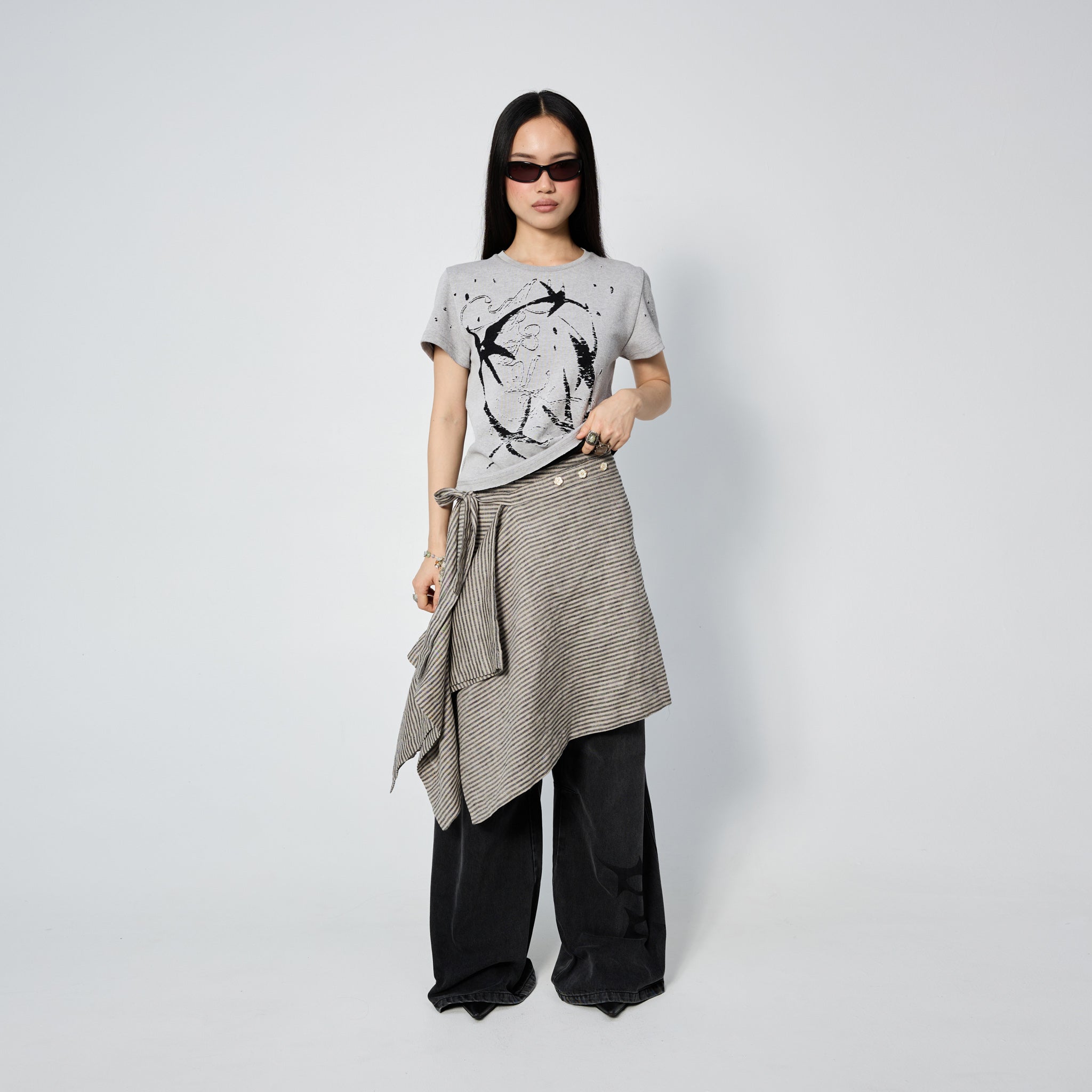 Arthur Apparel - Origami Skirt - Earth Stripe