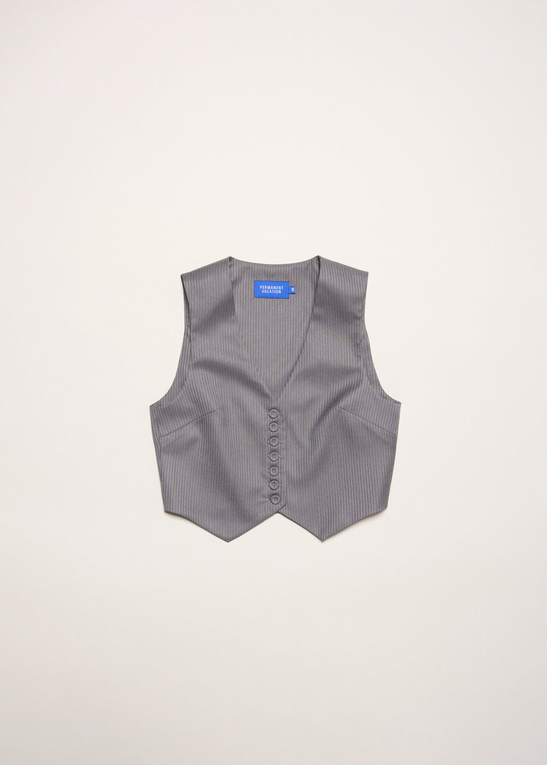 Permanent Vacation - All Day Vest - Grey Pinstripe