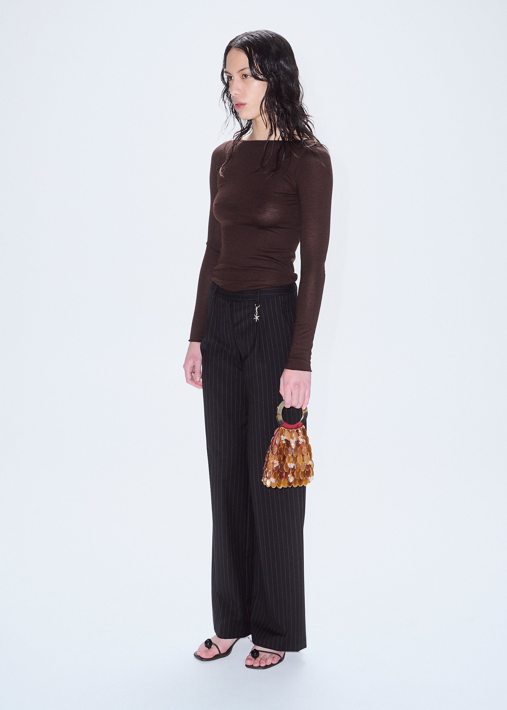 PV ~ Spatial Trouser ~ Black Pinstripe