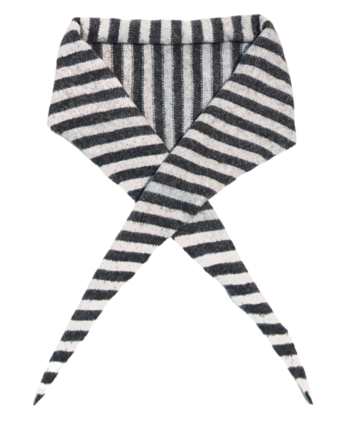 Petit Moments - Paris Scarf - Grey + White Stripe