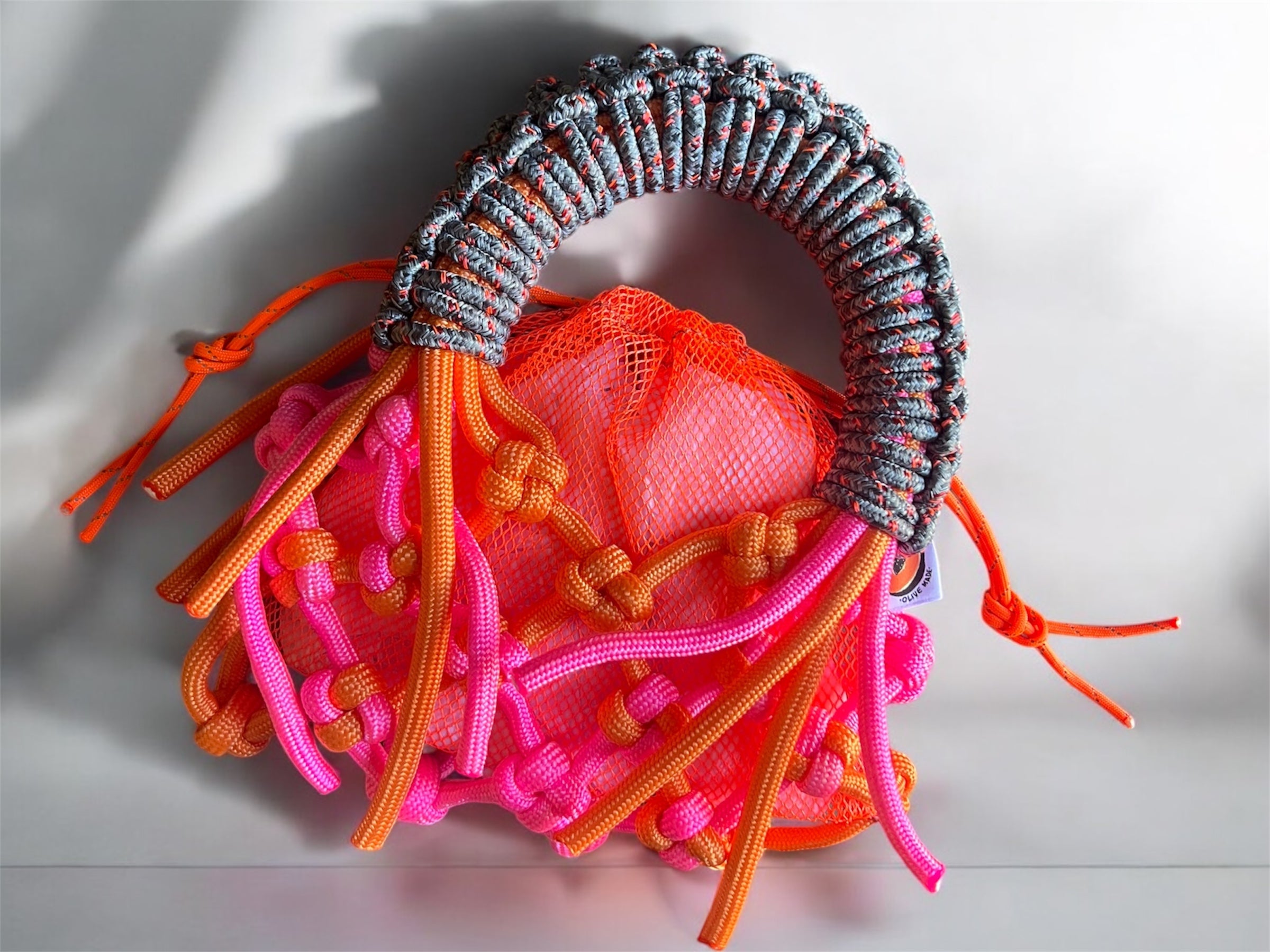 OLIVE MADE - SUNSHINE BAG - PINK / GREY X ORANGE