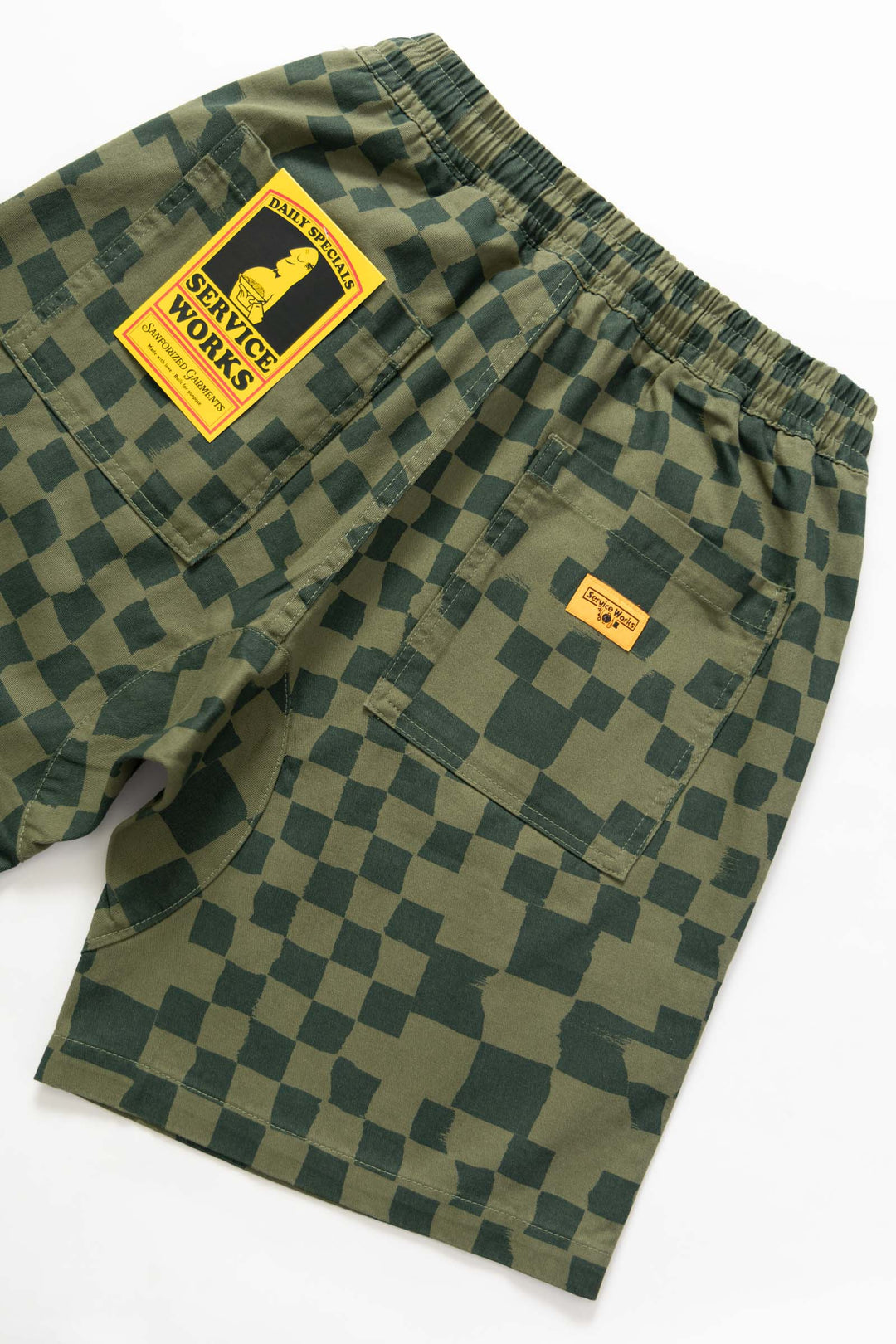 Service Works - Printed Shorts - Olive Checker