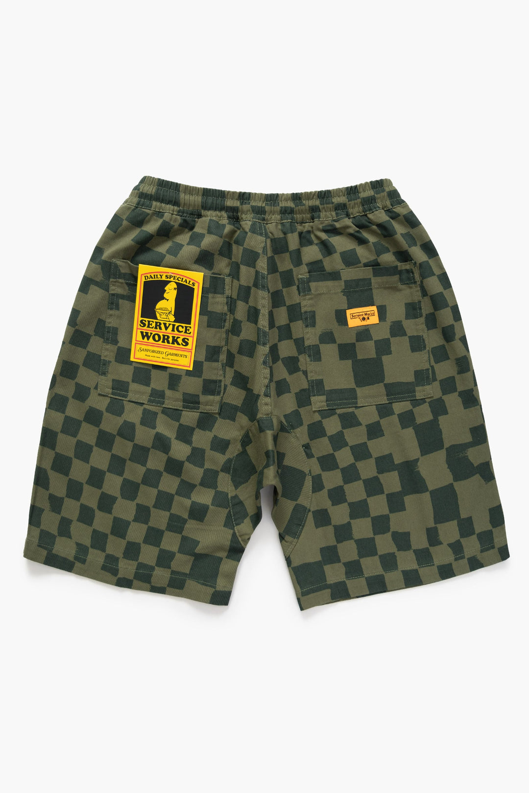 Service Works - Printed Shorts - Olive Checker