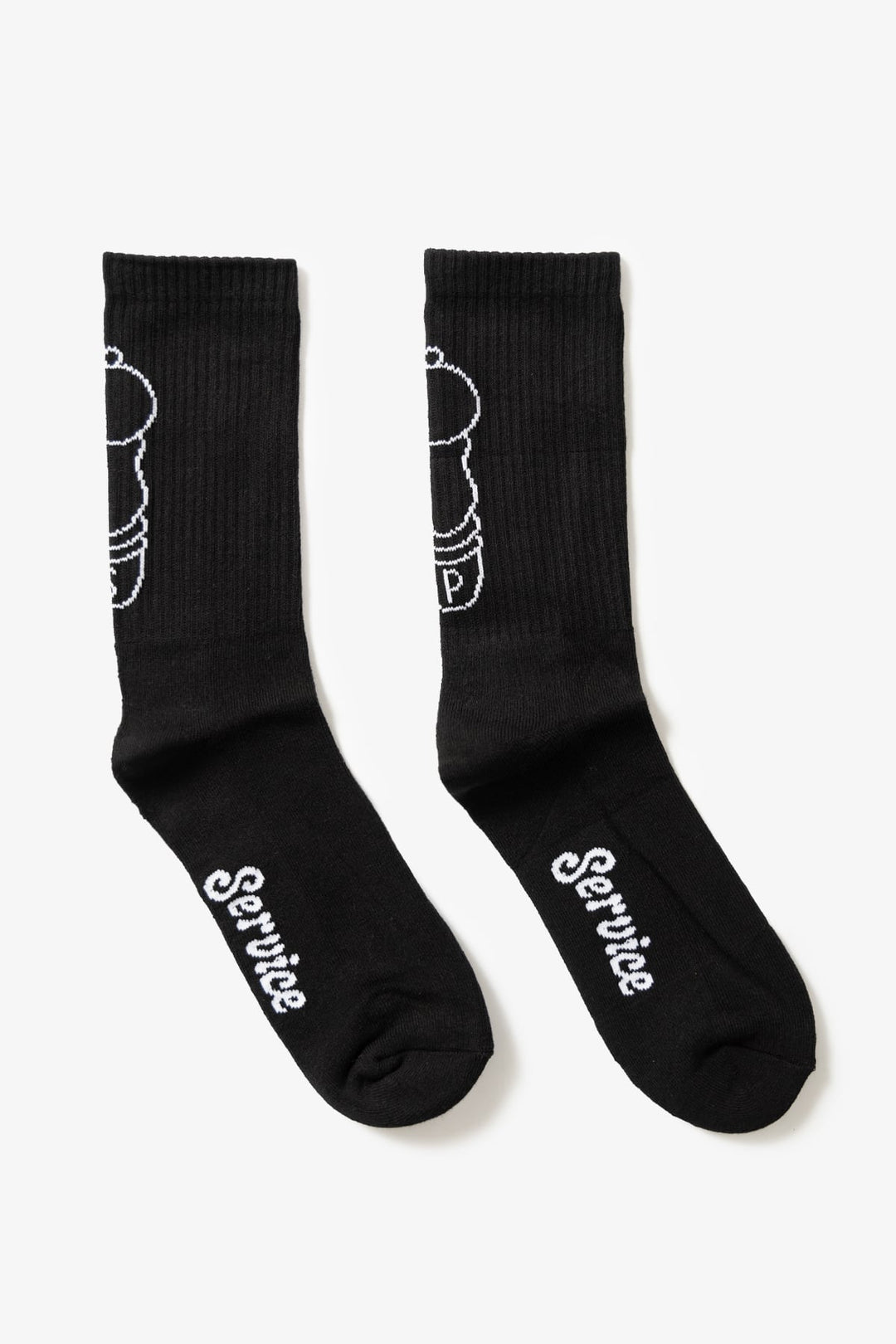 SERVICE WORKS - SALT + PEPPER SOCKS - BLACK