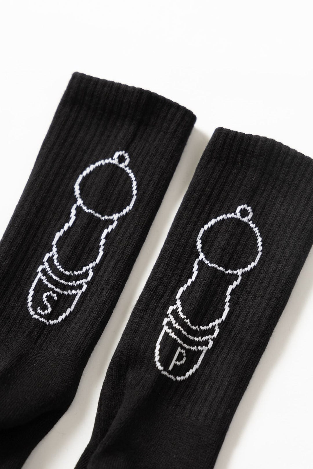 SERVICE WORKS - SALT + PEPPER SOCKS - BLACK