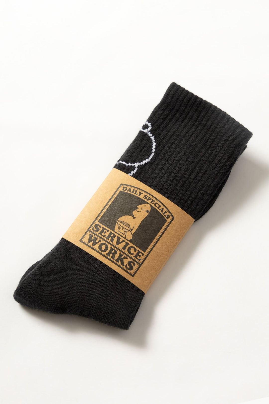 SERVICE WORKS - SALT + PEPPER SOCKS - BLACK