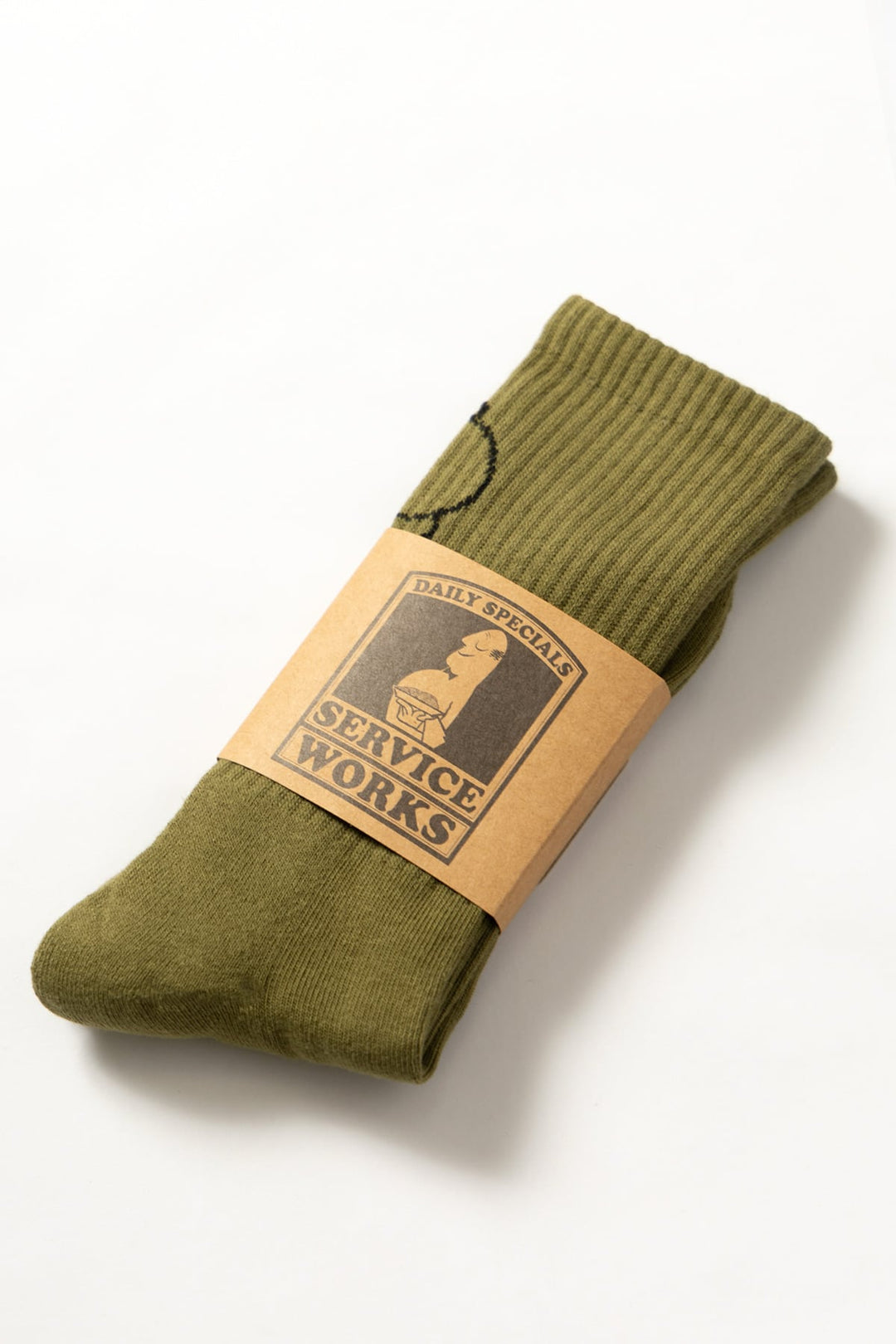 SERVICE WORKS - SALT + PEPPER SOCKS - OLIVE