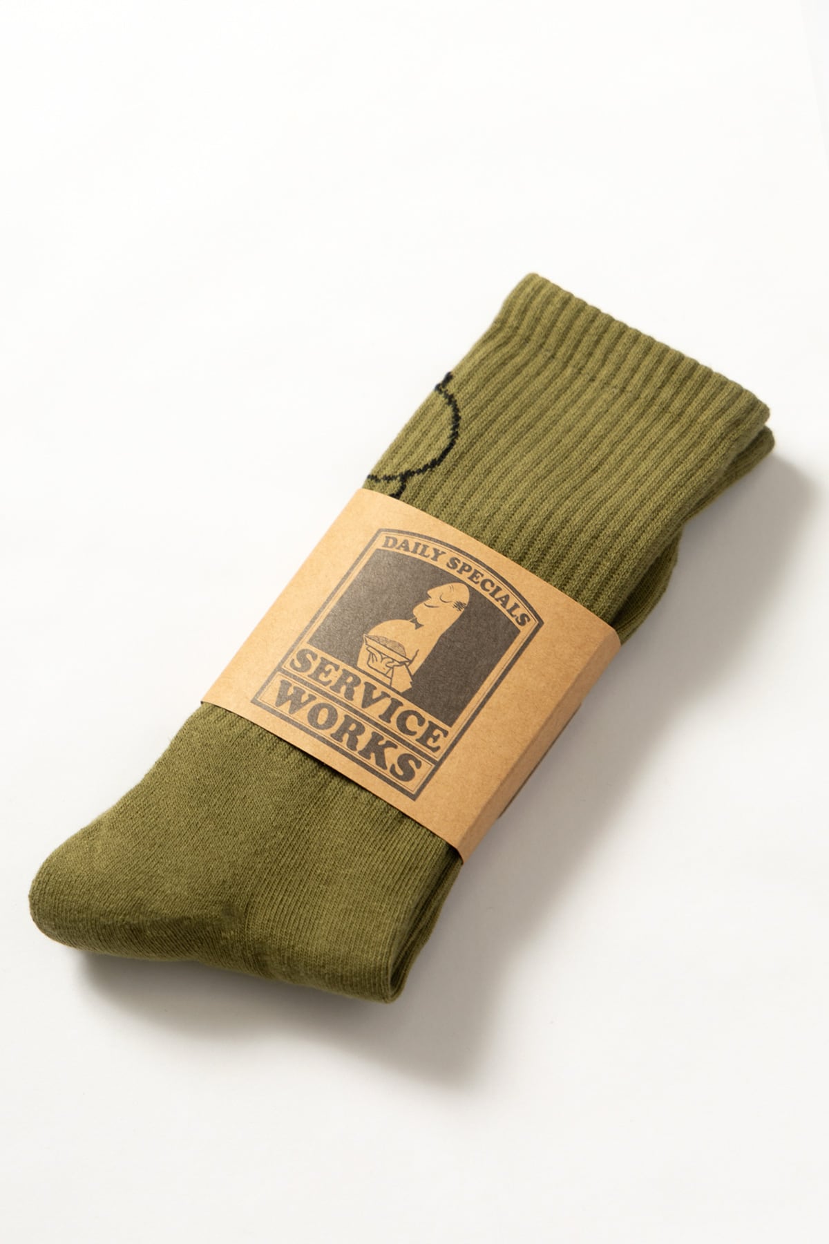 SERVICE WORKS - SALT + PEPPER SOCKS - OLIVE