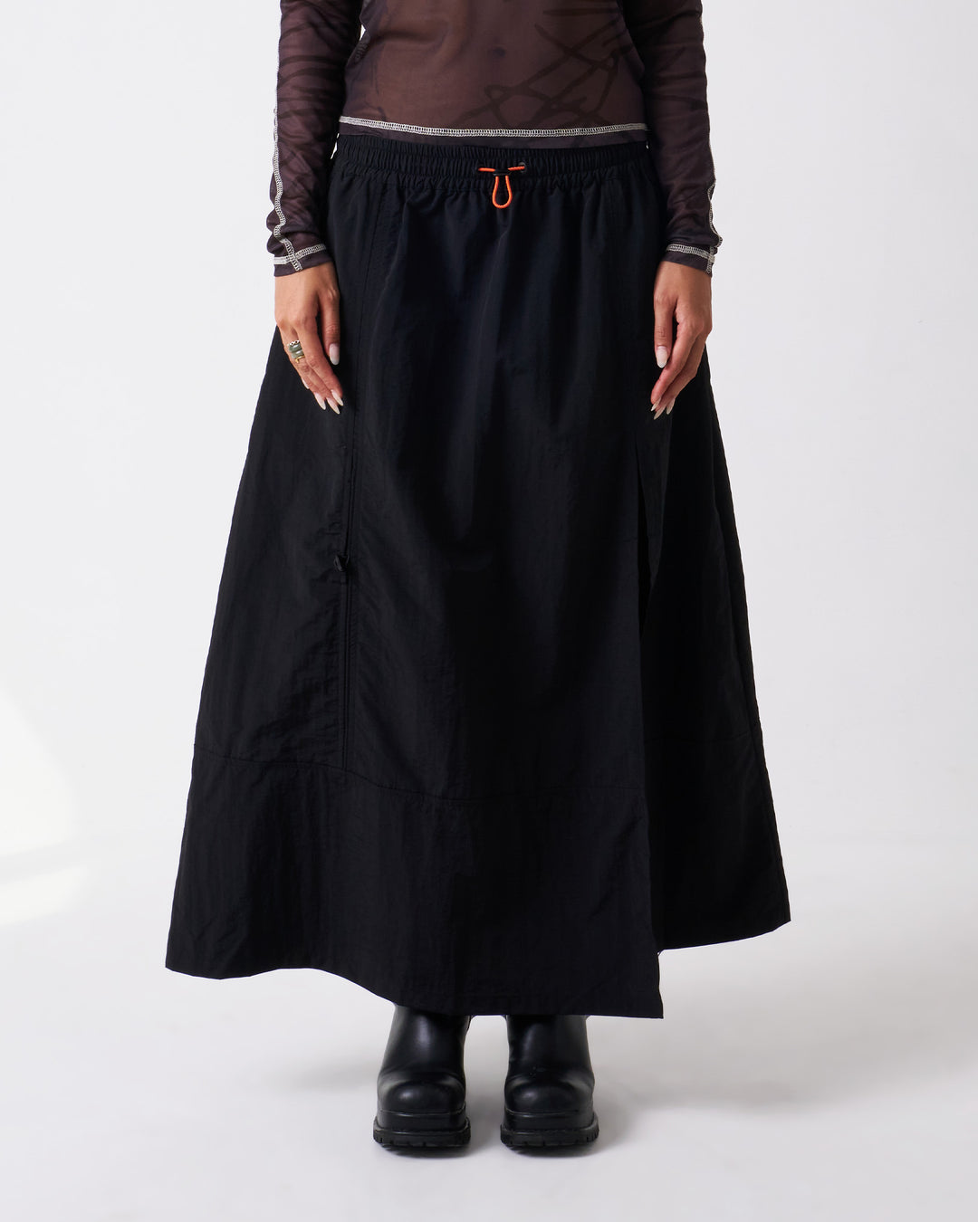 Candice - Unisex Nylon Skirt - Black