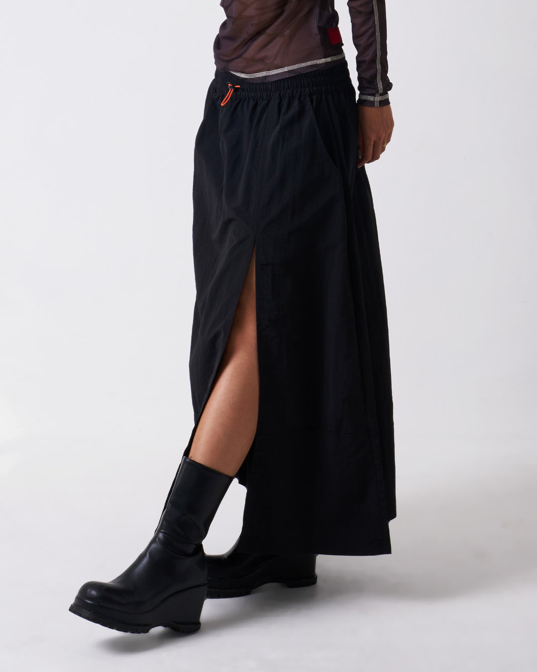 Candice - Unisex Nylon Skirt - Black