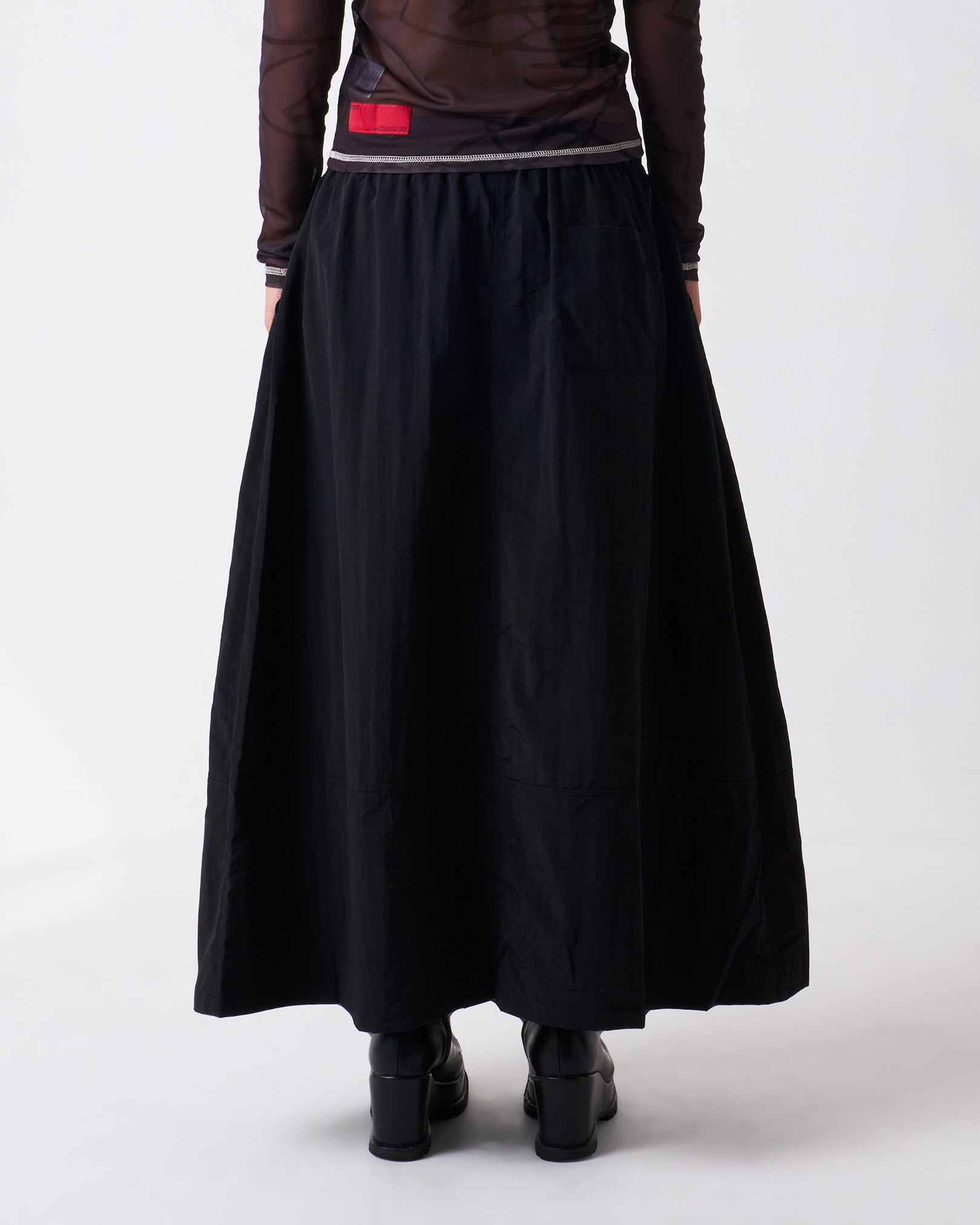 Candice - Unisex Nylon Skirt - Black