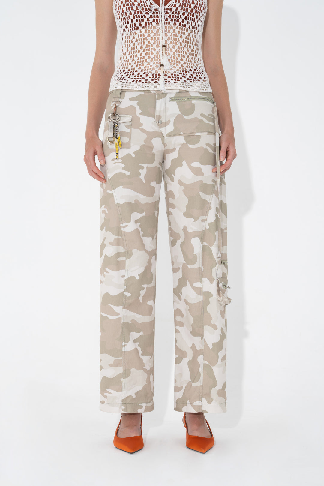 Arthur Apparel - Utility Seam Detail Trousers - Bunny Camo