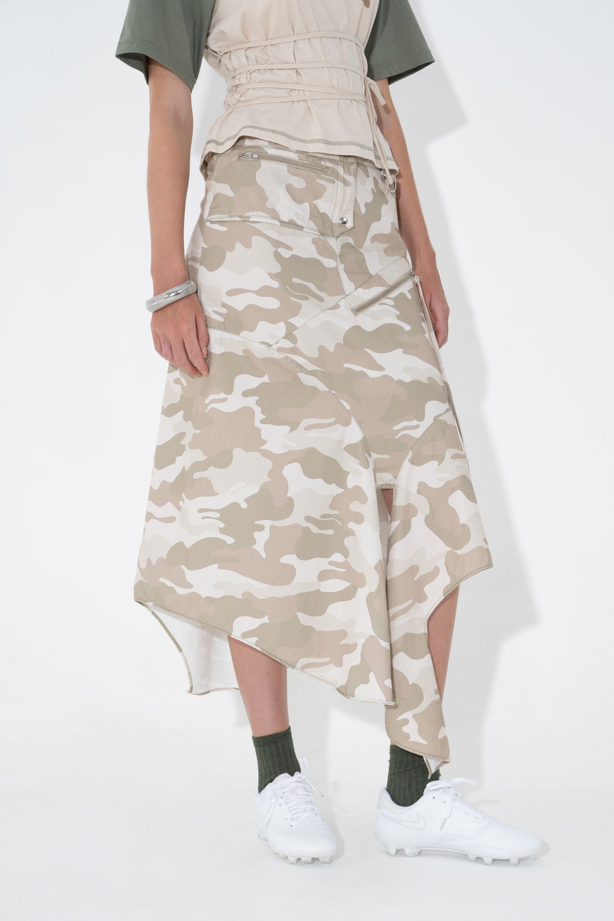 Arthur Apparel - Utility Drape Skirt - Bunny Camo