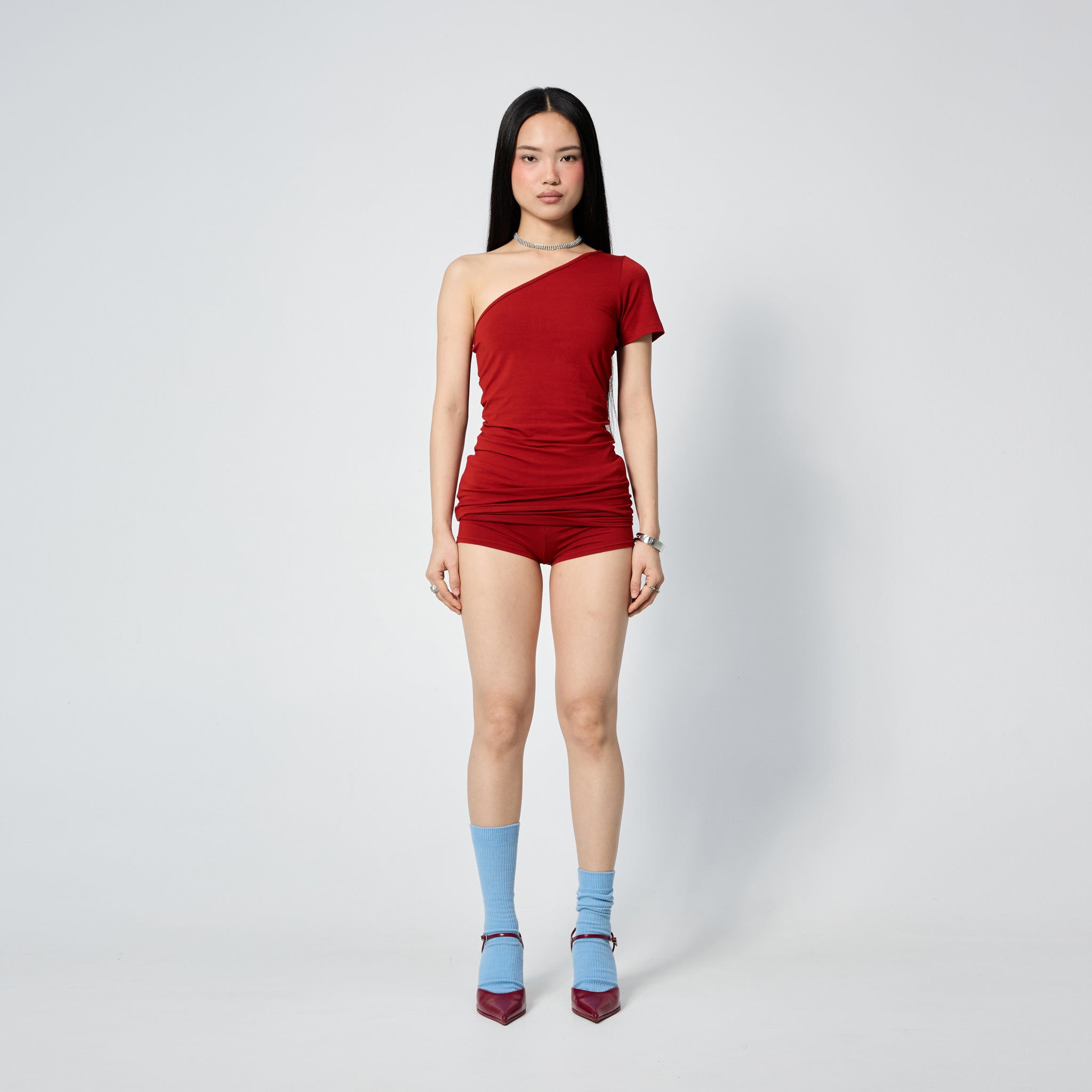 Arthur Apparel - Asymmetrical Tee - Crimson