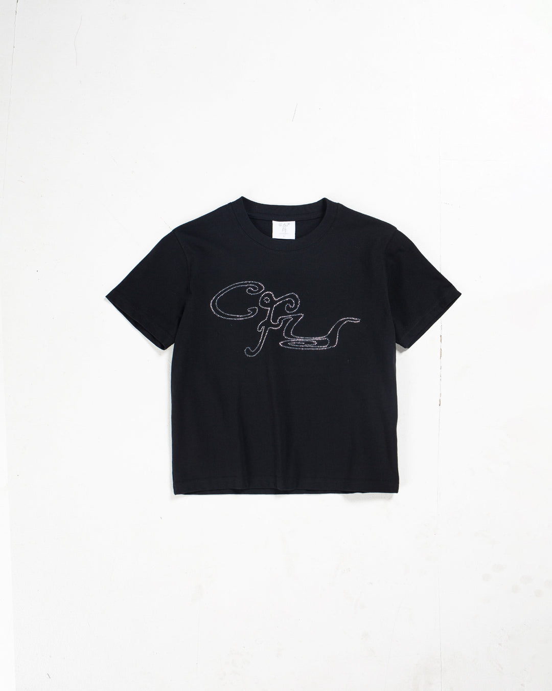Candice - Rhinestone Baby Tee - Black